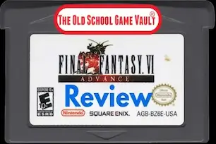 Final Fantasy VI Advance Game Boy Advance cartridge with review badge – Retro RPG review by The Old School Game Vault.